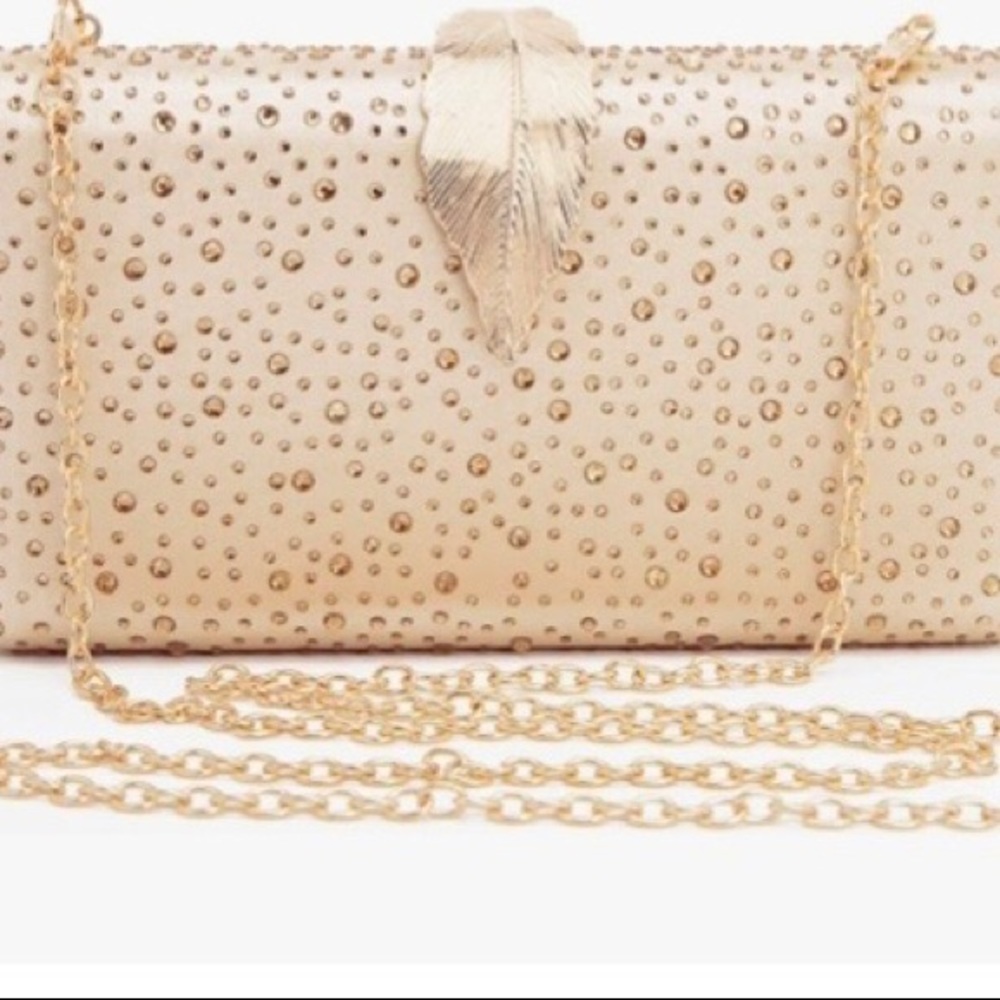 Sparkling Envelope Evening Clutch with Leaf Clasp